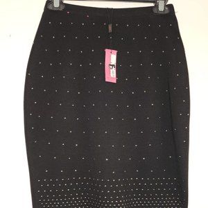Essentials by Sioni Beaded Black Pencil Skirt Size 4